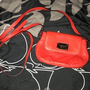 Michael Kors Small Red Orange Leather Crossbody